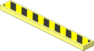 Tile  1 x  8 with Black and Yellow Danger Stripes Leaning Left Sticker