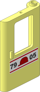 Train Door  1 x  4 x  5 Right with Red Construction Helmet and Black "7905" Sticker