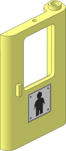 Train Door  1 x  4 x  5 Right with Black Minifig Silhouette Sticker