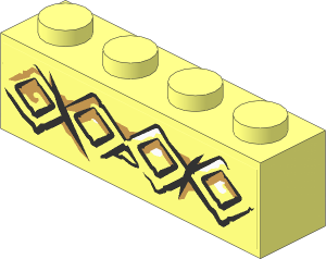 Brick  1 x  4 with Diamond Bricks and Cracks Type 1 Sticker