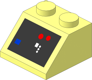 Slope Brick 45  2 x  2 with Buttons and Circuitry Sticker