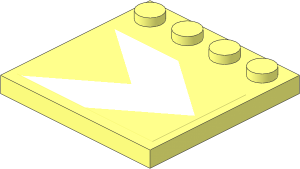 Plate  4 x  4 with 4 Studs on One Edge with White Landing Arrow Sticker
