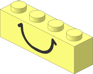 Brick  1 x  4 with Black Smile Pattern