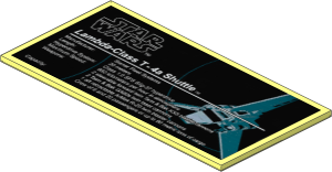 Tile  8 x 16 Type 2 with SW Lambda-Class T-4a Shuttle Specifications Sticker