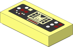 Tile  1 x  2 with Buttons and Screen with SW Death Star Trench Sticker