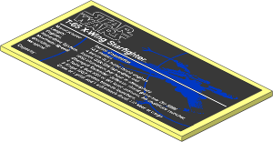 Tile  8 x 16 Type 2 with SW X-wing Starfighter Specifications Sticker