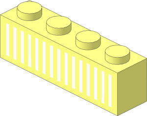 Brick  1 x  4 with White Grille Pattern