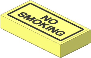 Tile  1 x  2 with "NO SMOKING" Sticker