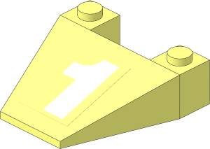 Wedge  4 x  4 with White "1" Sticker