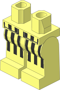Minifig Hips and Legs with Black Stripes Pattern