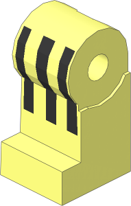 Minifig Leg Right with Black Stripes Pattern