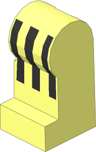 Minifig Leg Left with Black Stripes Pattern