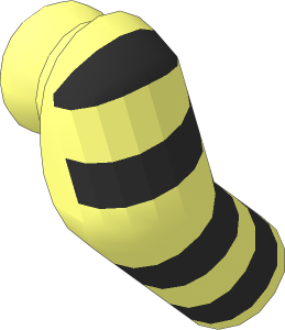 Minifig Arm Right with Black Stripes Pattern