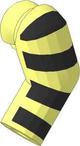 Minifig Arm Left with Black Stripes Pattern