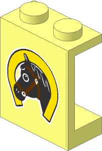 Panel  1 x  2 x  2 with Horseshoe and Black Horse Head Sticker