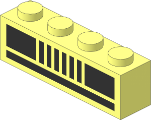 Brick  1 x  4 with Basic Car Headlights Pattern