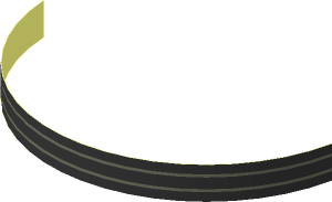 Sticker  0.6 x  8.5 with Dark Bluish Grey Lines on Black Background (Formed)