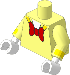 Minifig Torso with Arms and Hands with Sailor Suit, Red Bow Tie, White Hands Pattern