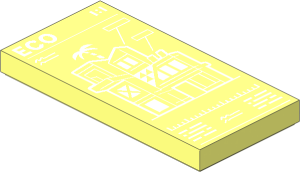 Tile  2 x  4 with White Blueprint with "ECO 1:1" and set 60365 Pattern