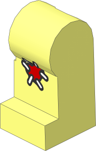 Minifig Leg Left with Red Patch Pattern