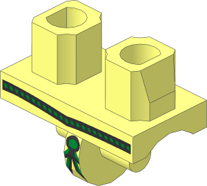 Minifig Hips with Gold Cord Pattern
