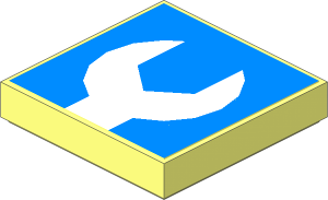 Tile  2 x  2 with White Wrench Sticker