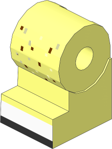 Minifig Leg Medium Right with Orange and Brown Dots, White Shoes Pattern