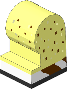 Minifig Leg Medium Left with Orange and Brown Dots, White Shoes Pattern