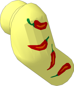 Minifig Arm Right with Red Peppers Pattern