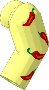 Minifig Arm Left with Red Peppers Pattern