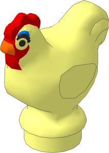 Animal Chicken with Red Comb and Blue Eye Shadow Pattern