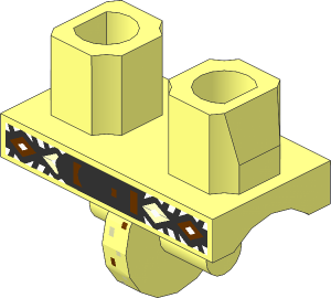 Minifig Hips with Orange and Brown Diamonds on Black Belt Pattern