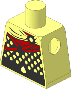 Minifig Torso with Silver Scale Mail, Straps and Cape Pattern