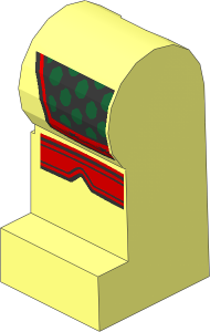 Minifig Leg Left with Dark Green and Silver Scale Mail Pattern