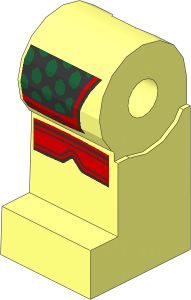 Minifig Leg Right with Dark Green and Silver Scale Mail Pattern