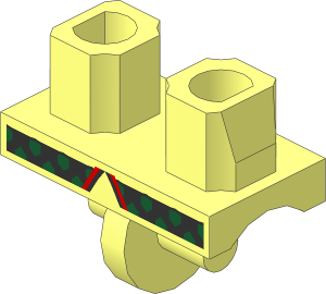 Minifig Hips with Dark Green and Silver Scale Mail Pattern