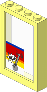 Window  1 x  4 x  5 with Fixed Glass with Light Grey Lever Sticker (Complete)