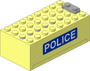 Electric  9V Battery Box  4 x  8 x  2.333 with "POLICE" Stickers on Both Sides (Complete)