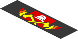 Sticker  2 x  7 with Fire Station Logo and Square Corners