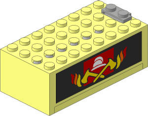 Electric  9V Battery Box  4 x  8 x  2.333 with Fire Station Logo Stickers on Both Sides (Complete)