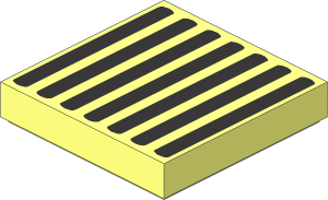 Tile  2 x  2 with Seven Vertical Lines with Rounded Ends Pattern