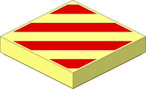 Tile  2 x  2 with Danger Red Stripes Pattern