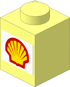 Brick  1 x  1 with Shell Logo 1971 Sticker
