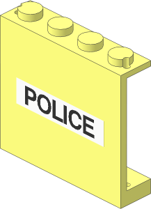 Panel  1 x  4 x  3 with Black "POLICE" and City Street Map Stickers