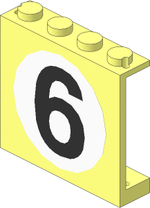 Panel  1 x  4 x  3 with Black "6" Sticker
