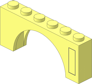 Arch  1 x  6 x  2 with Thin Top with Dark Bluish Grey Open Rectangle Right Sticker