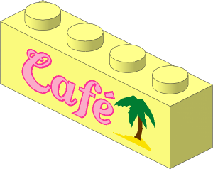 Brick  1 x  4 with "Café" Pattern