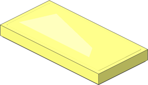 Tile  2 x  4 with Bright Light Orange Trapezoid Right Sticker