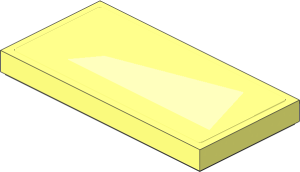 Tile  2 x  4 with Bright Light Orange Trapezoid Left Sticker