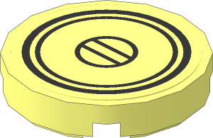 Tile  2 x  2 Round with Black Rings Sticker